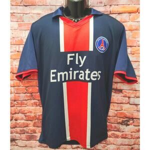 Paris Saint-Germain F.C. Soccer Jersey Mens Blue Casual Short Sleeve Football